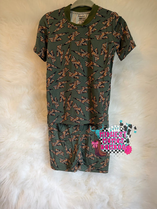 RTS Camo Bolts Tee + Shorts